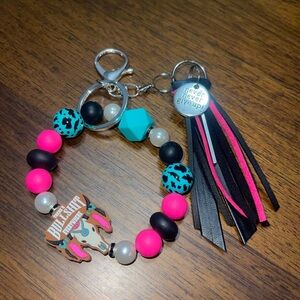 Colorful Beaded Keychain with Tassel